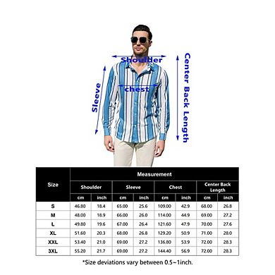 Men's Casual Summer Shirt Button Down Camp Cuban Short Sleeve Beach with Pocket