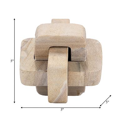 Sagebrook Home Elegant Marble 5-inch Knot In Natural Tone - Single Unique Decorative Object