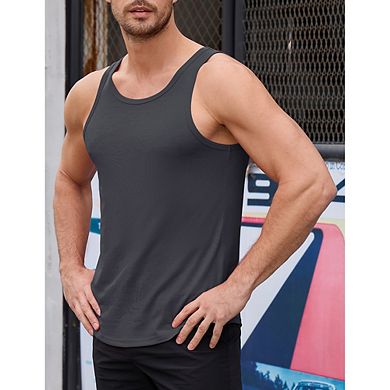 Men's 3 Pack Quick Dry Workout Tank Top Gym Muscle Tee Fitness Bodybuilding Sleeveless T Shirt