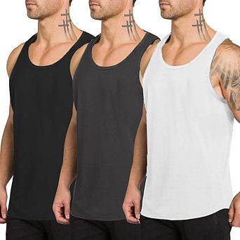 Men's 3 Pack Quick Dry Workout Tank Top Gym Muscle Tee Fitness Bodybuilding Sleeveless T Shirt