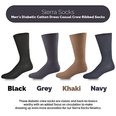 Men's Diabetic Crew Socks In Combed Cotton
