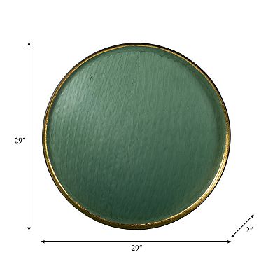 29" Iron Circle Wall Deco, Blue Finish, Decorative Metal Wall Art For Living Room, Bedroom, Office