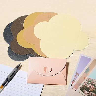 Mini Envelopes, Heart Clasp Tiny Items Storage Cute Present Card Holder For Wedding Greeting Party