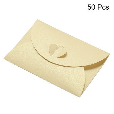 Mini Envelopes, Heart Clasp Tiny Items Storage Cute Present Card Holder For Wedding Greeting Party