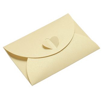 Mini Envelopes, Heart Clasp Tiny Items Storage Cute Present Card Holder for Wedding Greeting Party