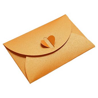 Mini Envelopes, Heart Clasp Tiny Items Storage Cute Present Card Holder for Wedding Greeting Party