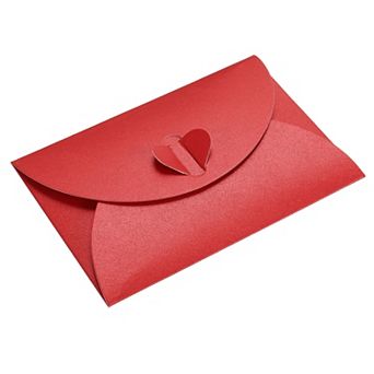 Mini Envelopes, Heart Clasp Tiny Items Storage Cute Present Card Holder for Wedding Greeting Party