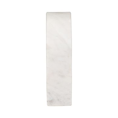 7" Marble Horseshoe Decor - Contemporary White Arched Decorative Horseshoe Sculpture For Home