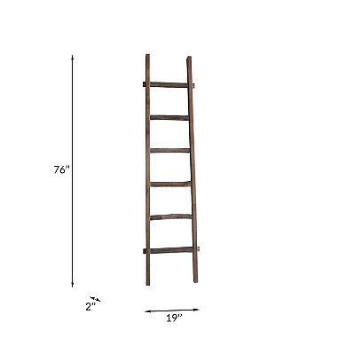Sagebrook Home Rustic 6ft Tall Blanket Ladder, Decorative Freestanding Ladder For Storage