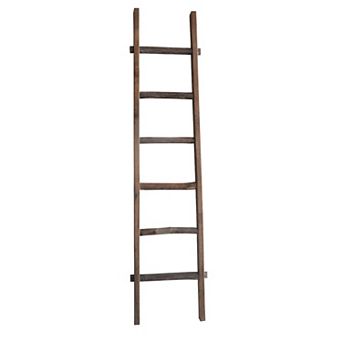 Sagebrook Home Rustic 6ft Tall Blanket Ladder, Decorative Freestanding Ladder For Storage