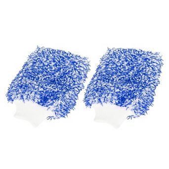 Pair Coral Fleece Car Wash Mitt Microfiber Glove Double Sided Dirt Washing Tool