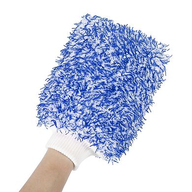 Pair Coral Fleece Car Wash Mitt Microfiber Glove Double Sided Dirt Washing Tool