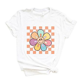 Checkered Daisy Short Sleeve Graphic Tee