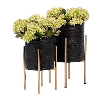 Sagebrook Home Iron Planters on Stands, Set of 2 - Elevate Your Greenery