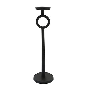 21" Metal Candle Holder - Contemporary Black Aluminum Narrow Candle Holder For Home