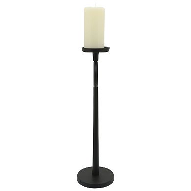 21" Metal Candle Holder - Contemporary Black Aluminum Narrow Candle Holder For Home