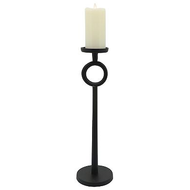 21" Metal Candle Holder - Contemporary Black Aluminum Narrow Candle Holder For Home