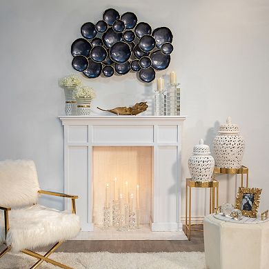 24" White Temple Jar - Ceramic Pierced Cut-out Classic Contemporary Decorative Jar Accent