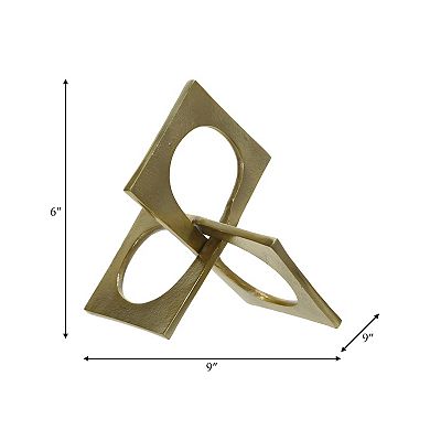 Sagebrook Home Modern 9" Metal Sculpture Decor Linked Square Design Abstract Style