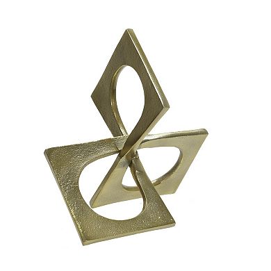 Sagebrook Home Modern 9" Metal Sculpture Decor Linked Square Design Abstract Style