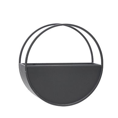 Set Of 2 Metal Round Wall Planters - Black Iron Plant Holders For Indoor Plants Modern Transitional