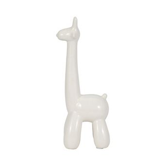 Giraffe Balloon Animal Ceramic Sculpture For Table, Desk Or Bookshelf Decor, White