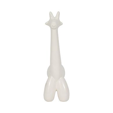 Giraffe Balloon Animal Ceramic Sculpture For Table, Desk Or Bookshelf Decor, White