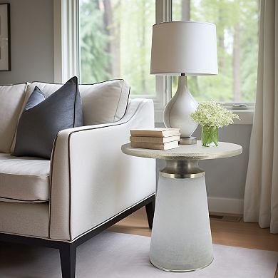 Sagebrook Home Glass & Wood Nebular Accent Table