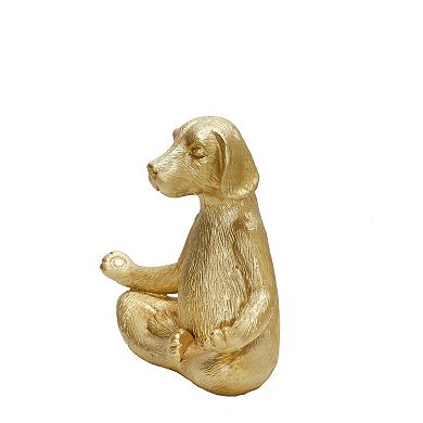 Sagebrook Home Gold Polyresin 7" Yoga Dog Figurine For Serene Decor