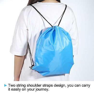 Nylon Drawstring Bag, Storage Bulk Cinch Backpack Sack for Gym Sports Outdoor Traveling