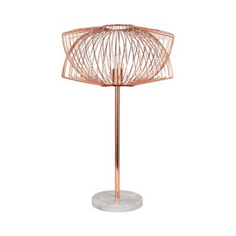 Sagebrook Home Rose Gold Metal Table Lamp, 28 Inch