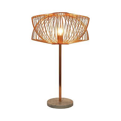 Sagebrook Home Rose Gold Metal Table Lamp, 28 Inch