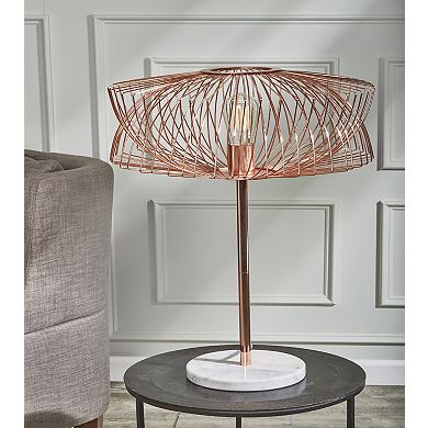 Sagebrook Home Rose Gold Metal Table Lamp, 28 Inch