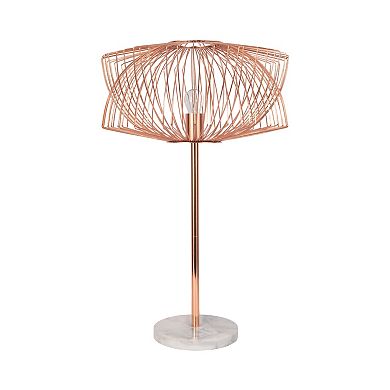 Sagebrook Home Rose Gold Metal Table Lamp, 28 Inch