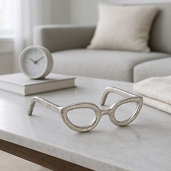 Abstract Metal Aluminum Eyeglasses - Decorative Object Sculptural for Home Décor