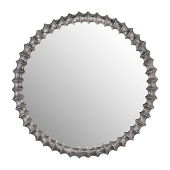 1"wx29" Diameter, Metal Ring Texture Mirror, Brushed Nickel Finish, Contemporary And Stylish Mirror