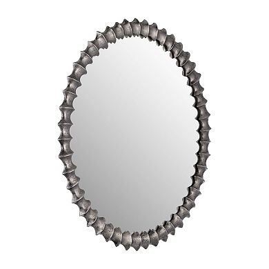 1"wx29" Diameter, Metal Ring Texture Mirror, Brushed Nickel Finish, Contemporary And Stylish Mirror