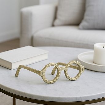 Abstract Metal Aluminum Eyeglasses - Decorative Object Sculptural for Home Décor