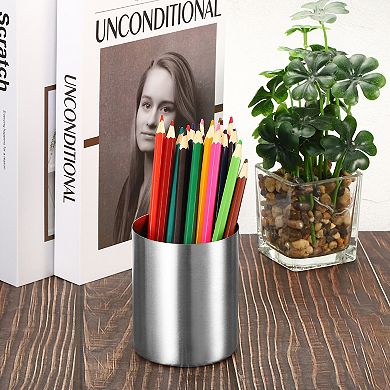 Pencil Holder Pen Holder For Desk Stainless Steel Pencil Holders Cup 3pcs