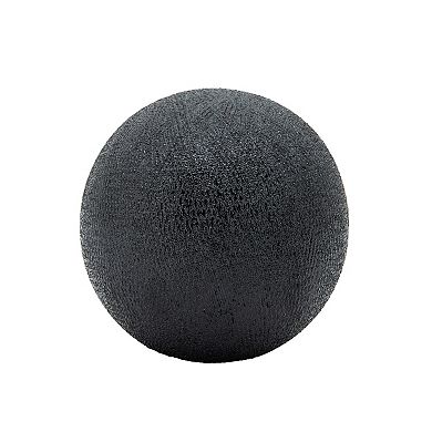 Set Of 3 Decorative Orbs - Contemporary Modern Black Beaded Ceramic Home Table Decor - 4", 5", 6"