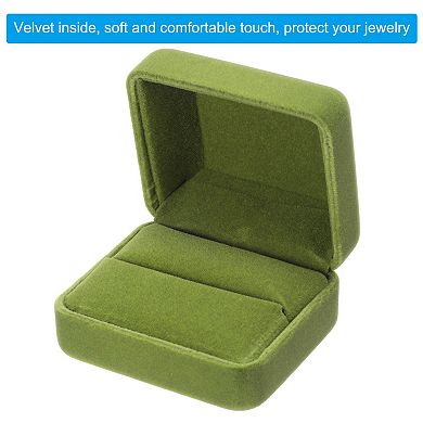 Necklace Storage Ring Case Box Cuboid 2.4x2x1.4 Inch Paper Velvet