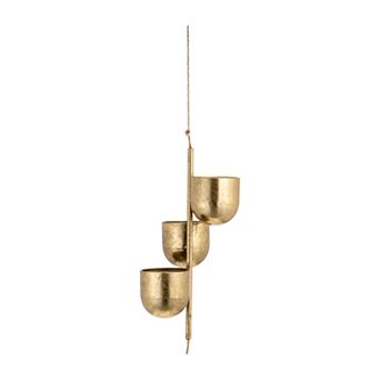4" 3-hanging Planters - Gold - Gold Hanging Planters, 3 Plants, Gold Iron Planters For Indoor Plants