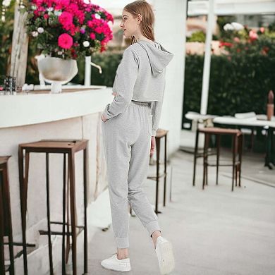 Women's Crop Top Sweatshirt Long Sleeve Hoodie Pullover