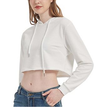 Women's Crop Top Sweatshirt Long Sleeve Hoodie Pullover