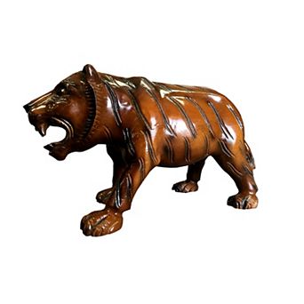 Teak/ Mahogany Tiger Statue