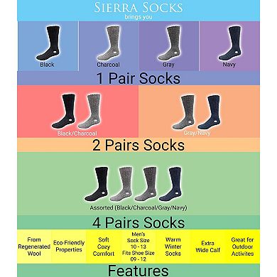Regenerated Sierra Socks Men Perfect Fit Wool Crew Socks
