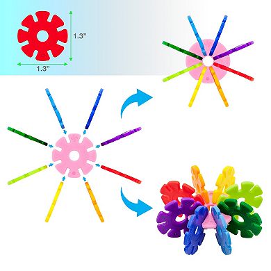 Picassotiles 300pc Building Chips Interlocking Disc Construction Blocks