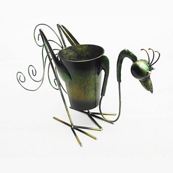 Iron Rooster Planter Decor