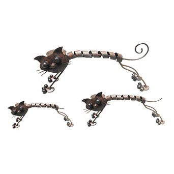 Antique Cat Iron Decor (set Of 3 Pcs: Large, Medium, Small)