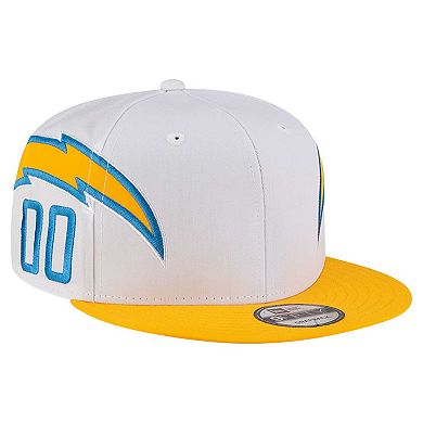 Men's New Era White Los Angeles Chargers Helmet 9FIFTY Snapback Hat